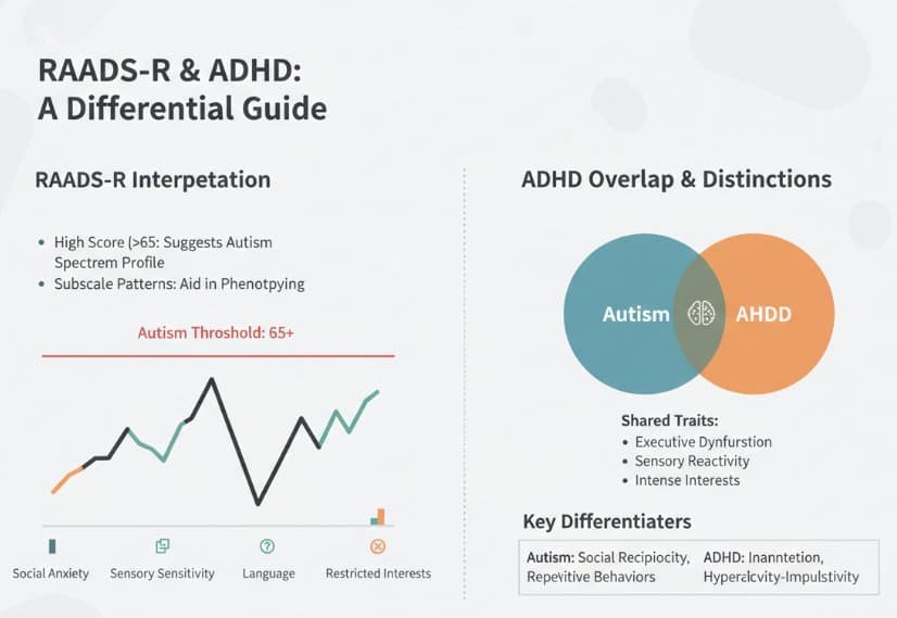 Professional RAADS-R score interpretation and ADHD overlap
