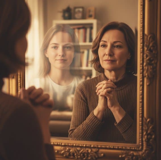 adult woman reflecting on childhood neurodiversity