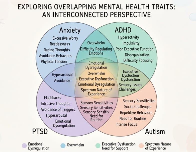 Vergelijkingsgrafiek van overlapping van autistische kenmerken