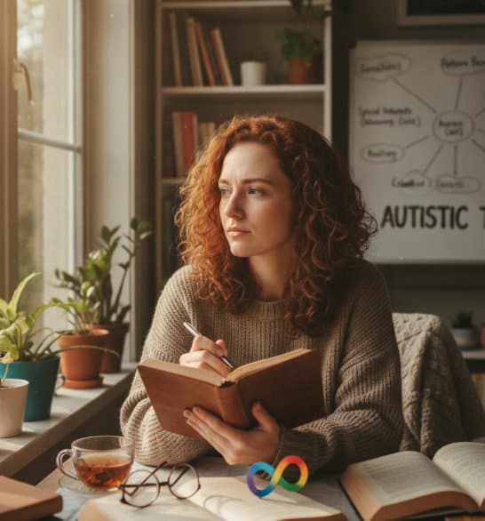 Woman reflecting on autistic traits